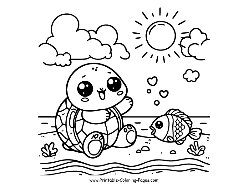 Turtle www printable coloring pages.com 1