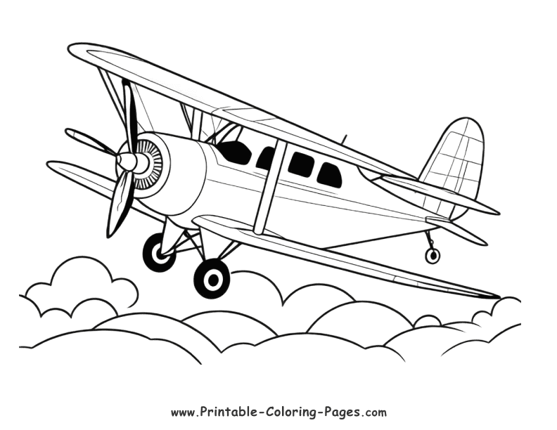 Aeroplane Printable Coloring