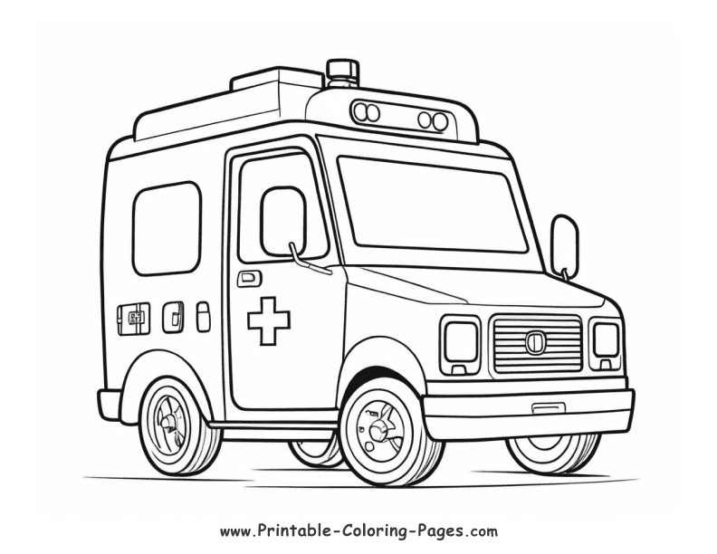 Ambulance Printable Coloring