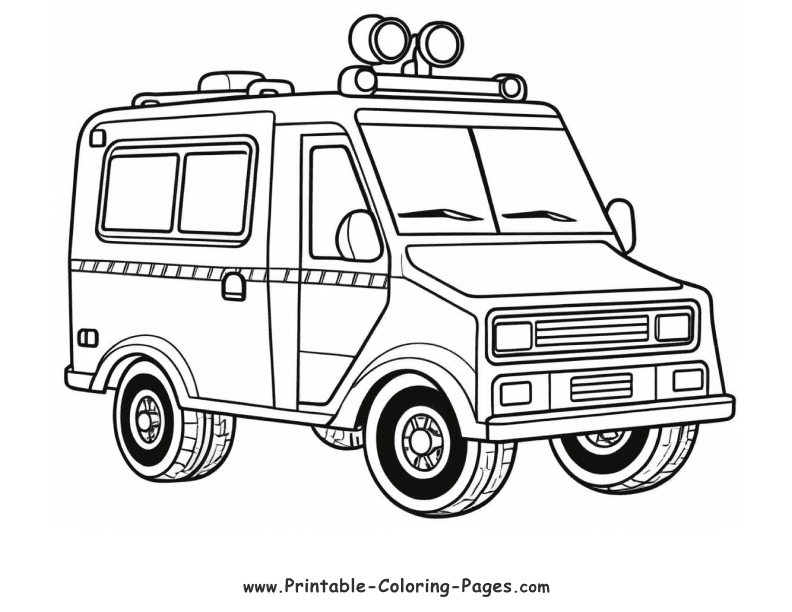 Ambulance Printable Coloring