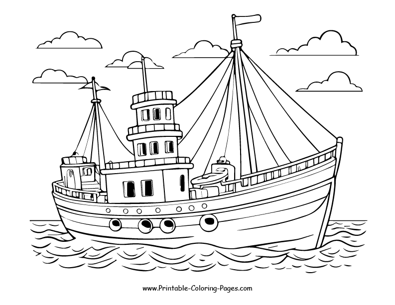 Boat and ship www printable coloring pages.com 13