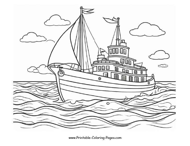 Boat and ship www printable coloring pages.com 4