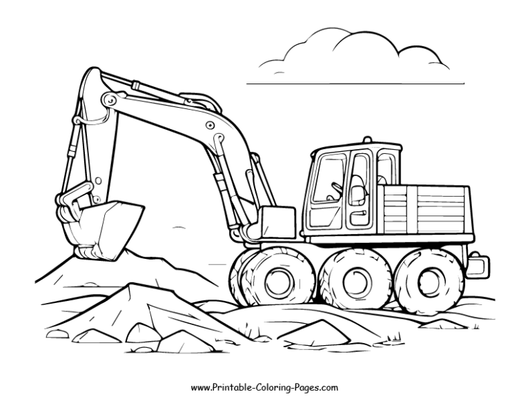 Explore Construction Vehicles: Free Printable Coloring Pages!