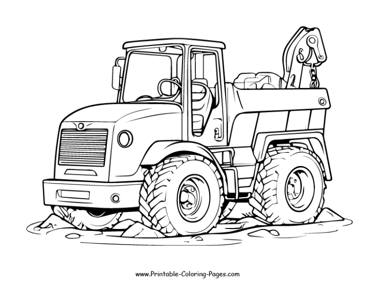 Explore Construction Vehicles: Free Printable Coloring Pages!