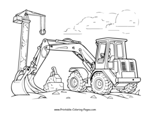Explore Construction Vehicles: Free Printable Coloring Pages!