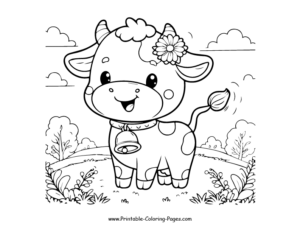 30 Cow Printable Coloring Page