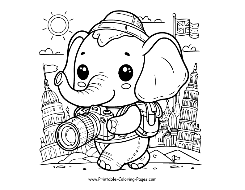 Elephant www printable coloring pages.com 1