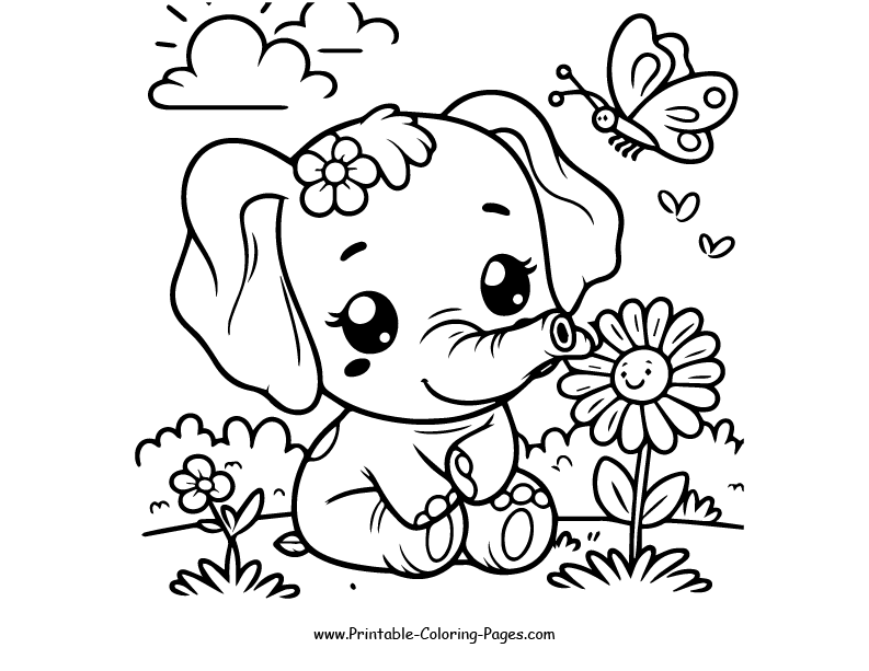 Elephant www printable coloring pages.com 10