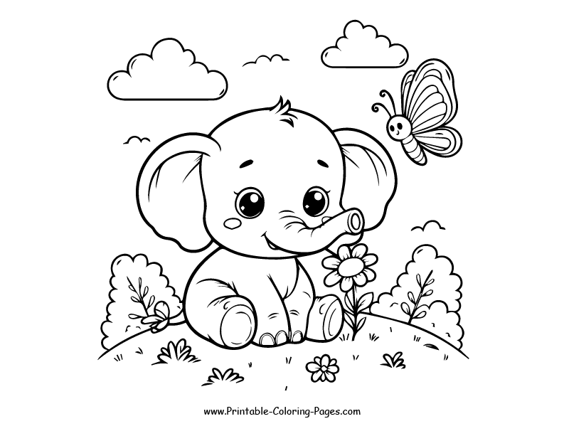Elephant www printable coloring pages.com 12