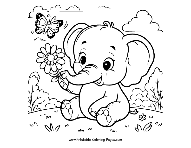 Elephant www printable coloring pages.com 16