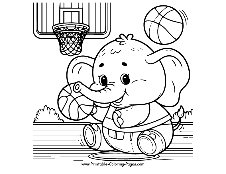 Elephant www printable coloring pages.com 17
