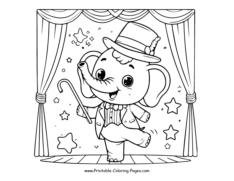 Elephant www printable coloring pages.com 4