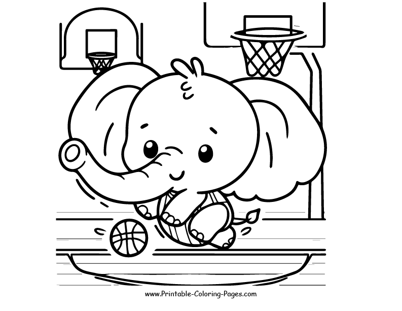 Elephant www printable coloring pages.com 5
