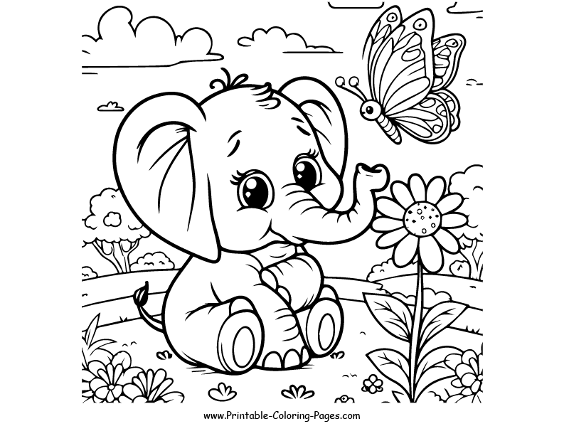 Elephant www printable coloring pages.com 6
