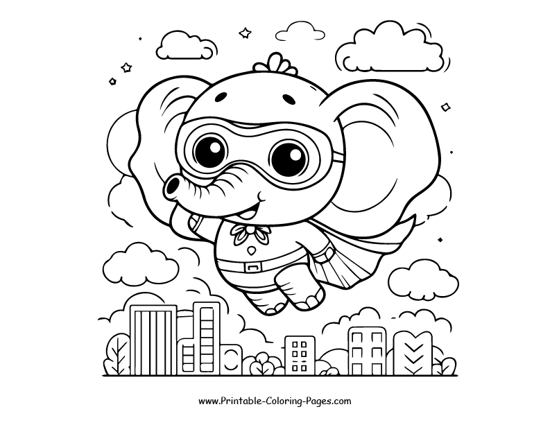 Elephant www printable coloring pages.com 8
