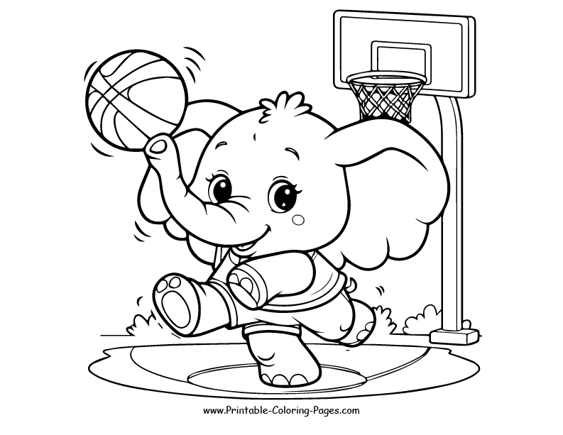 Elephant www printable coloring pages.com 9