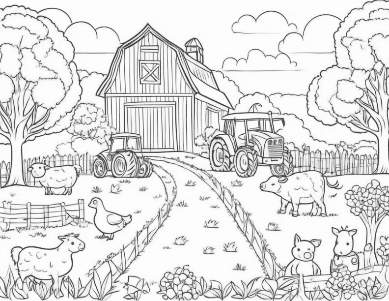 Farm Seasons www printable coloring