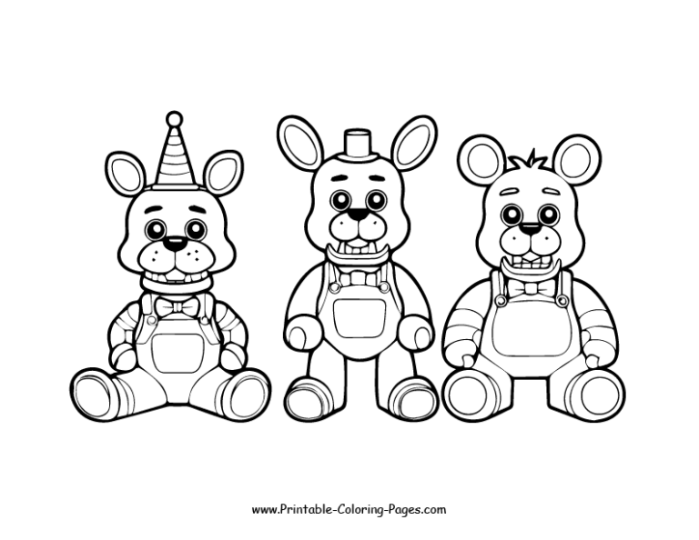 Five Nights At Freddy's (FNAF) Printable Coloring Pages: Unleash Your ...