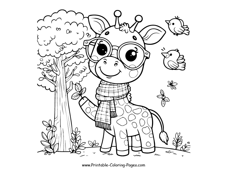 Giraffe www printable coloring pages.com 13