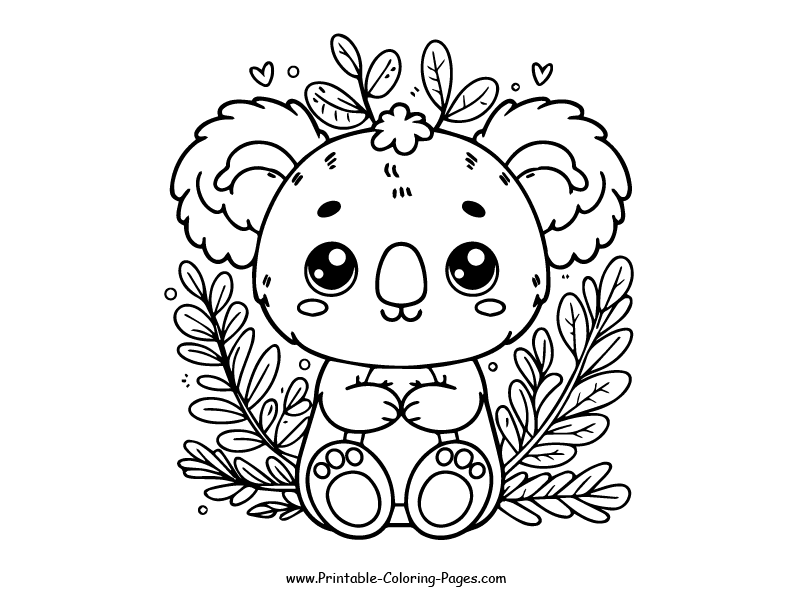 Koala www printable coloring pages.com 1