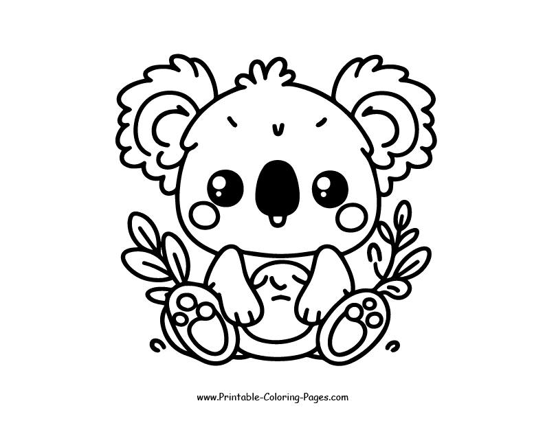 Koala www printable coloring pages.com 13