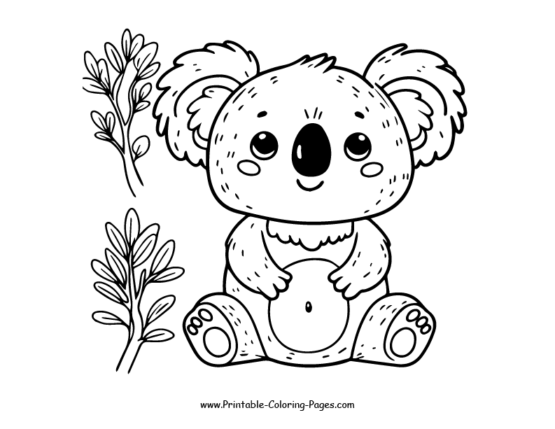 Koala www printable coloring pages.com 7
