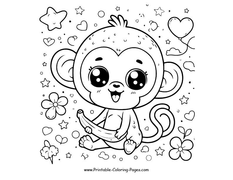 Monkey www printable coloring pages.com 1