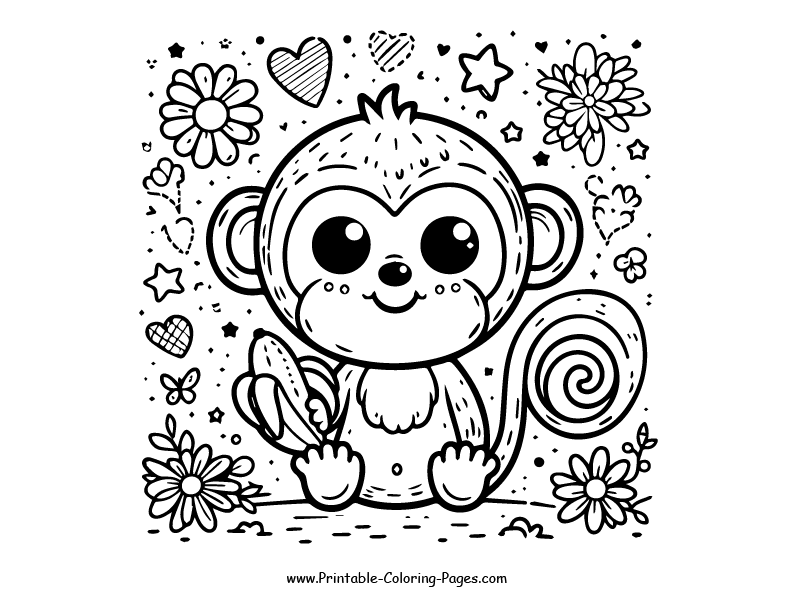 Monkey www printable coloring pages.com 11