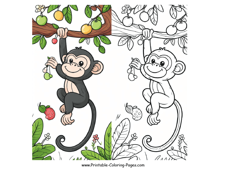 Monkey www printable coloring pages.com 13