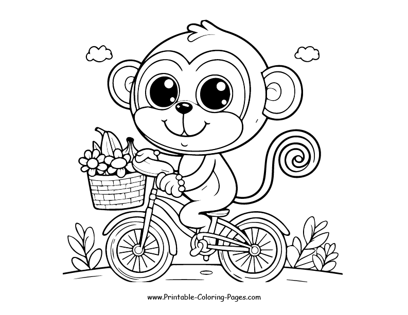 Monkey www printable coloring pages.com 14