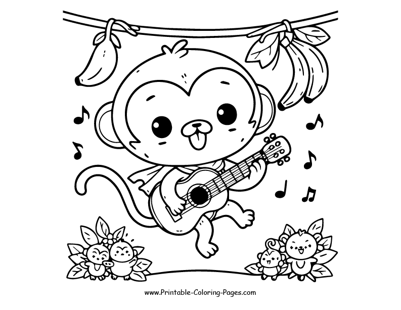 Monkey www printable coloring pages.com 17