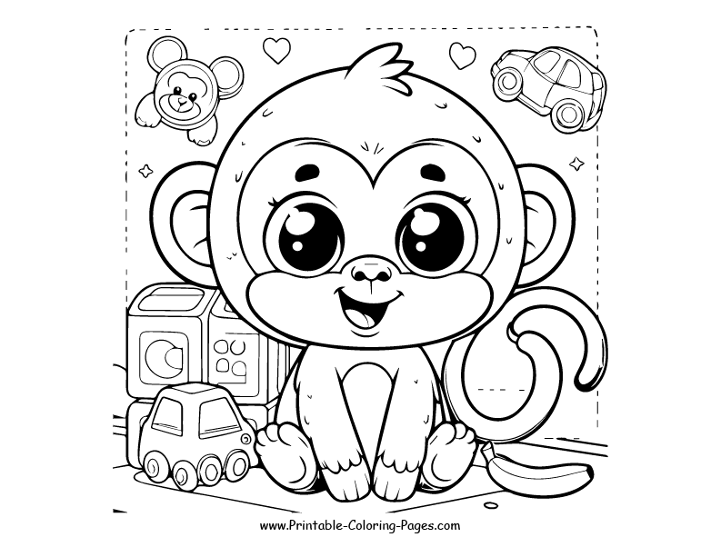 Monkey www printable coloring pages.com 18