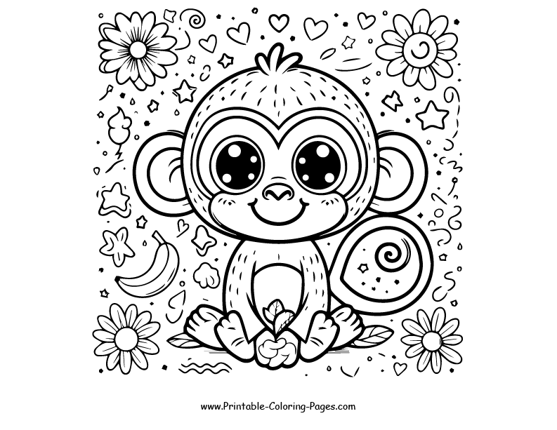 Monkey www printable coloring pages.com 20