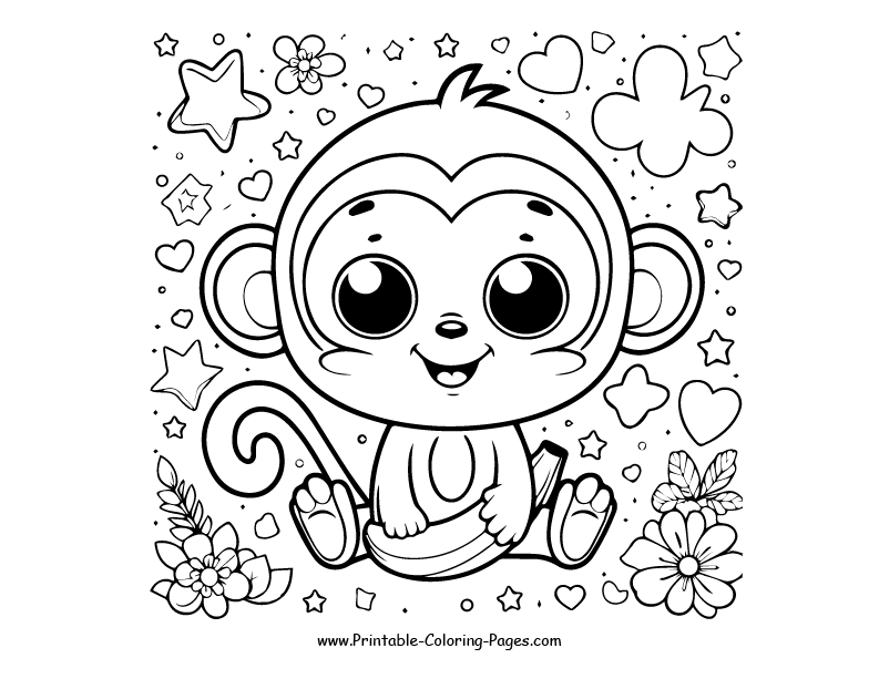 Monkey www printable coloring pages.com 22