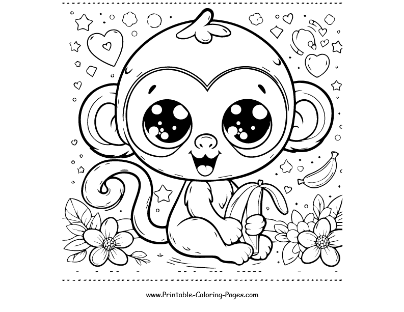 Monkey www printable coloring pages.com 28