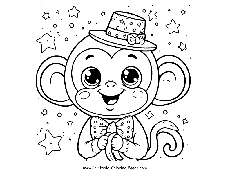 Monkey www printable coloring pages.com 3