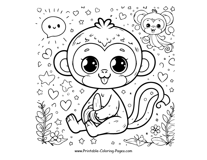 Monkey www printable coloring pages.com 4