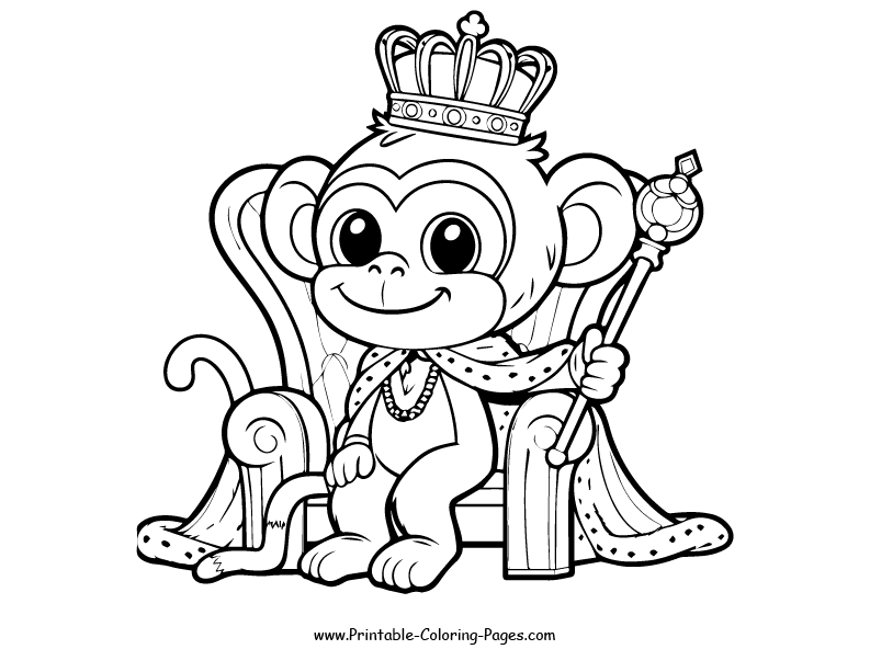 Monkey www printable coloring pages.com 5