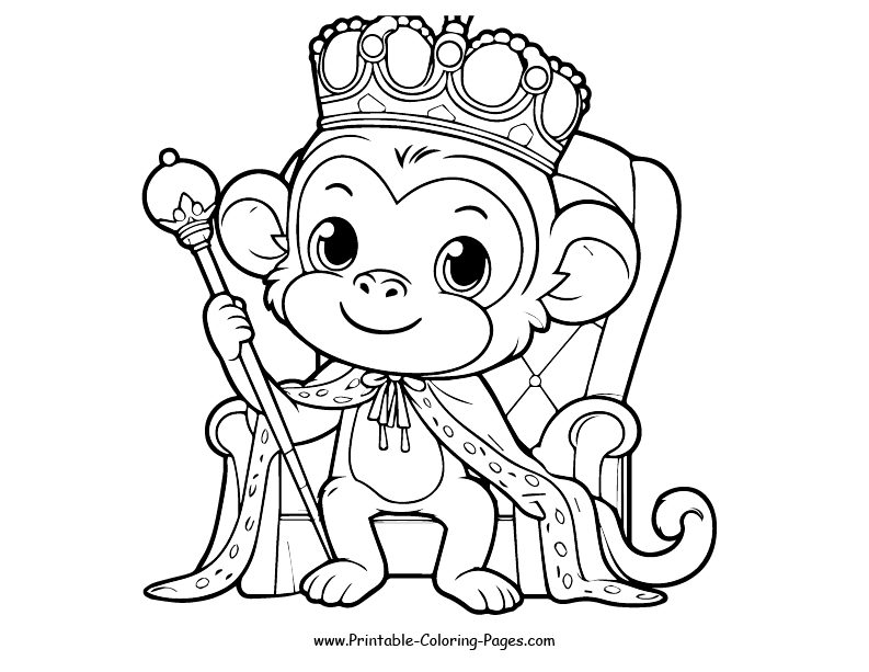 Monkey www printable coloring pages.com 6