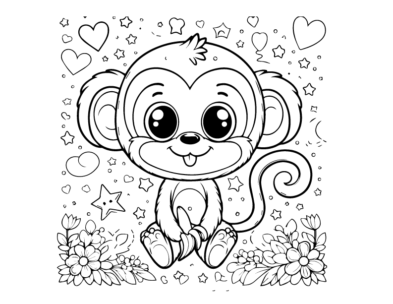 Monkey www printable coloring pages.com 7