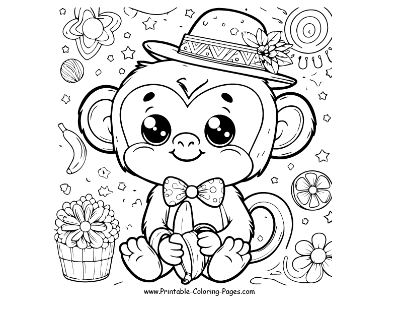 Monkey www printable coloring pages.com 8