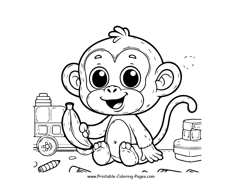 Monkey www printable coloring pages.com 9