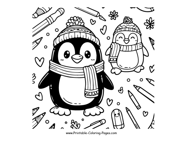 Printable Penguin Coloring Pages- 30 PDF - Unlock Your Creative Journey ...