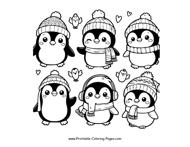 Printable Penguin Coloring Pages- 30 PDF - Unlock Your Creative Journey ...