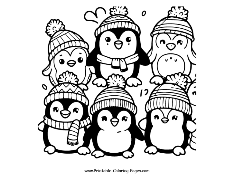 Printable Penguin Coloring Pages- 30 PDF - Unlock Your Creative Journey ...