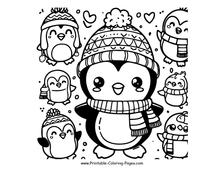 Printable Penguin Coloring Pages- 30 PDF - Unlock Your Creative Journey ...