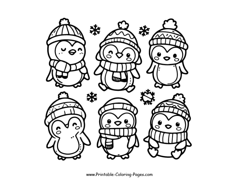 Printable Penguin Coloring Pages- 30 PDF - Unlock Your Creative Journey ...