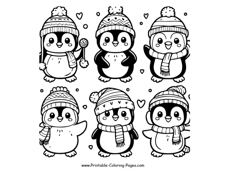 Printable Penguin Coloring Pages- 30 PDF - Unlock Your Creative Journey ...