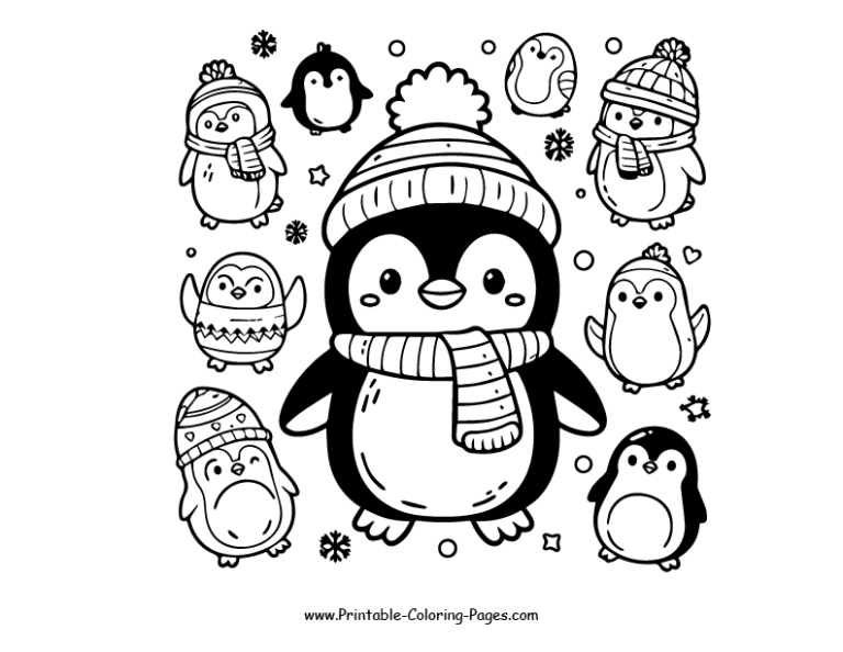 Printable Penguin Coloring Pages- 30 PDF - Unlock Your Creative Journey ...