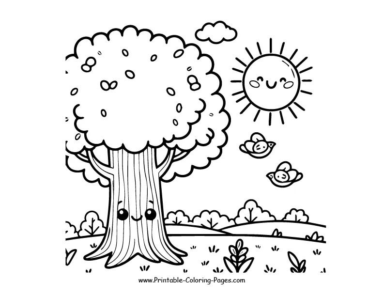 Tree www printable coloring pages.com 3